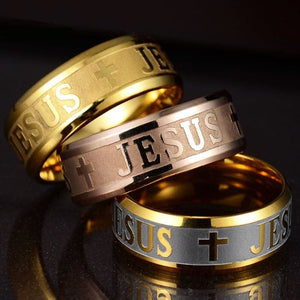 JESUS Cross Prayer Bible Faith Letter Multi Design Ring for Men & Women - Divine Inspiration Styles