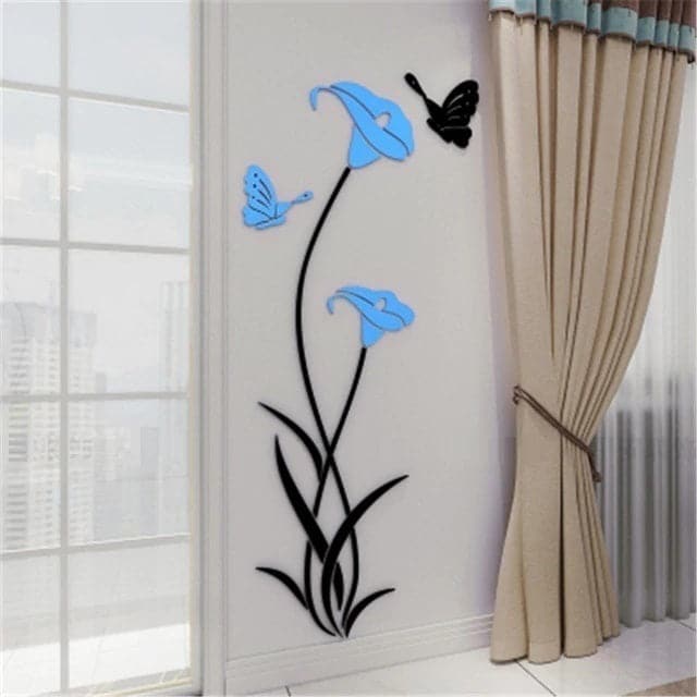 LILY Flower Design Home Decoration 3D Acrylic Wall Sticker for Home Decor - Divine Inspiration Styles