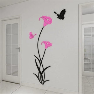 LILY Flower Design Home Decoration 3D Acrylic Wall Sticker for Home Decor - Divine Inspiration Styles