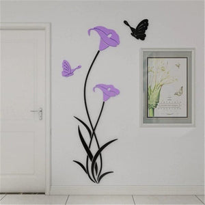 LILY Flower Design Home Decoration 3D Acrylic Wall Sticker for Home Decor - Divine Inspiration Styles
