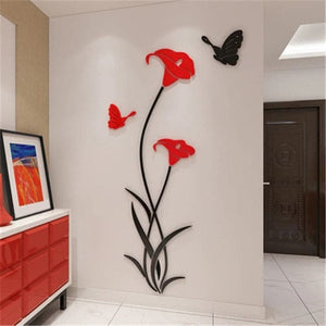LILY Flower Design Home Decoration 3D Acrylic Wall Sticker for Home Decor - Divine Inspiration Styles
