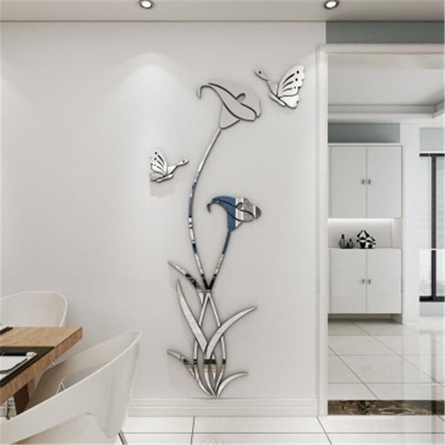 lily flower wall stickers LILY Flower Design Home Decoration 3D Acrylic Wall Sticker for Home De – Divine Inspiration Styles
