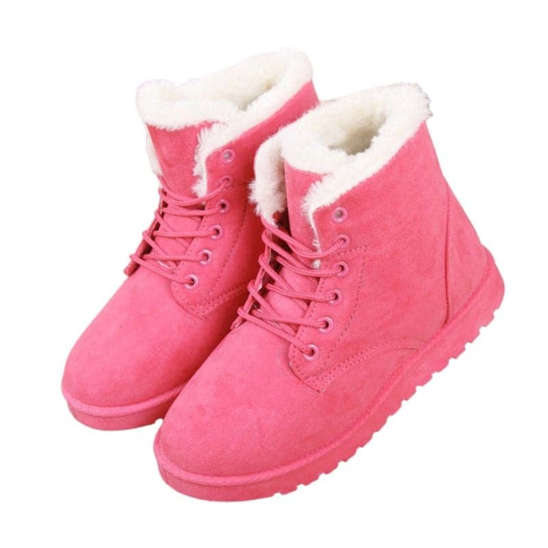 JIASHA Women's Fashion Genuine Leather Plush Fur Ankle Boots - Divine Inspiration Styles