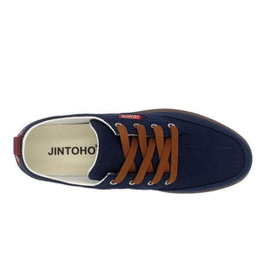 JINTOHO Men's Fashion Premium Quality Laced-Up Denim Canvas Sneaker Shoes - Divine Inspiration Styles