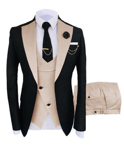 KENTON SUITS Men's Fashion Formal 3-PCS Tuxedo (Jacket + Pants + Vest) Suit Set - Divine Inspiration Styles