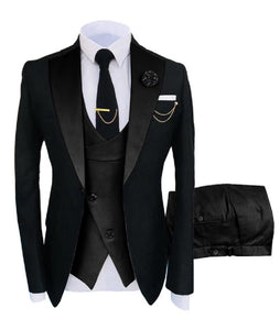 KENTON SUITS Men's Fashion Formal 3-PCS Tuxedo (Jacket + Pants + Vest) Suit Set - Divine Inspiration Styles