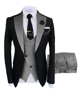 KENTON SUITS Men's Fashion Formal 3-PCS Tuxedo (Jacket + Pants + Vest) Suit Set - Divine Inspiration Styles