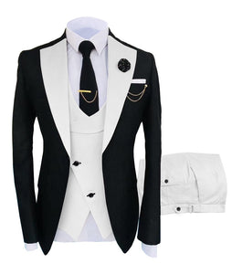 KENTON SUITS Men's Fashion Formal 3-PCS Tuxedo (Jacket + Pants + Vest) Suit Set - Divine Inspiration Styles