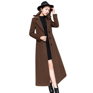 KIARA Design Women's Fine Fashion Elegant Luxury Style Long Wool Coat Jacket - Divine Inspiration Styles