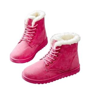 LAKESHIA Women's Sports Fashion Premium Quality Plush Fur Stylish Magenta Pink Ankle Boot Shoes - Divine Inspiration Styles