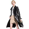 LAUTARO Women's Fashion Premium Quality Black Leather Trench Coat - Divine Inspiration Styles