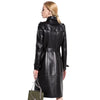 LAUTARO Women's Fashion Premium Quality Black Leather Trench Coat - Divine Inspiration Styles