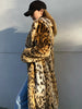 LAUTARO Women's Fine Fashion Brown Leopard Print Luxury Style Long Faux Fur Plush Coat Jacket - Divine Inspiration Styles