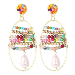 LDP Women's Fashion Bohemian Style Handmade Beaded Drop Earrings - Divine Inspiration Styles
