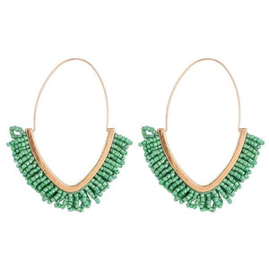 LDP Women's Fashion Bohemian Style Beaded Tassel Drop Earrings - Divine Inspiration Styles