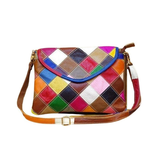 LEA Design Women's Fashion Genuine Leather Patchwork Design Shoulder Handbag - Divine Inspiration Styles