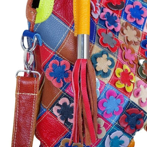 LEA Design Women's Fashion Genuine Leather Patchwork Design Shoulder Handbag - Divine Inspiration Styles