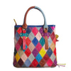 LEA Design Women's Fashion Genuine Leather Patchwork Geometric Design Handbag - Divine Inspiration Styles