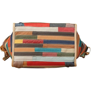 LEA Design Women's Fashion Genuine Leather Stylish Multi-Color Stripes Handbag - Divine Inspiration Styles