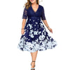 LEVORA Design Women's Fashion Elegant Stylish Vintage Floral Print Dress - Divine Inspiration Styles