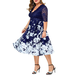 LEVORA Design Women's Fashion Elegant Stylish Vintage Floral Print Dress - Divine Inspiration Styles