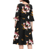 LILLIAN Design Women's Fashion Elegant Stylish Vintage Floral Print Dress - Divine Inspiration Styles