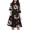 LILLIAN Design Women's Fashion Elegant Stylish Vintage Floral Print Dress - Divine Inspiration Styles