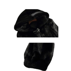 LAUTARO Women's Fine Fashion Long Hooded Faux Fur Coat Jacket - Divine Inspiration Styles