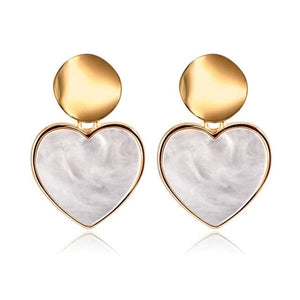 X&P Women's Fine Fashion Elegant Style Heart Shape Geometric Drop Earrings - Divine Inspiration Styles