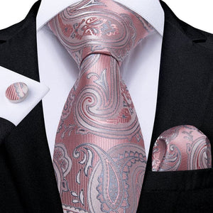 DBG VIP Design Collection Men's Fashion Pink & Assorted Styles 100% Premium Quality Silk Tie Set - Divine Inspiration Styles