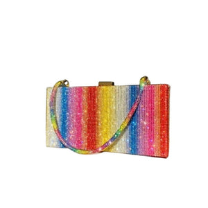 LUXY Women's Fashion Rainbow Diamond Stylish Special Event Clutch Bag - Divine Inspiration Styles