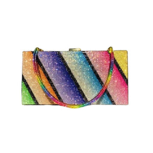 LUXY Women's Fashion Rainbow Diamond Stylish Special Event Clutch Bag - Divine Inspiration Styles
