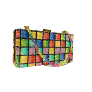 LUXY Women's Fashion Rainbow Diamond Stylish Special Event Clutch Bag - Divine Inspiration Styles