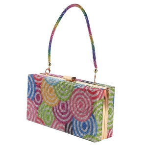 LUXY Women's Fashion Rainbow Diamond Stylish Special Event Clutch Bag - Divine Inspiration Styles