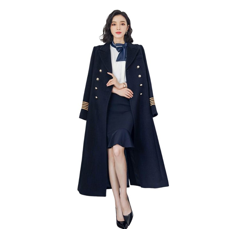 MARISSA Design Women's Fine Fashion Long Elegant Luxury Military Style Wool Coat Jacket - Divine Inspiration Styles