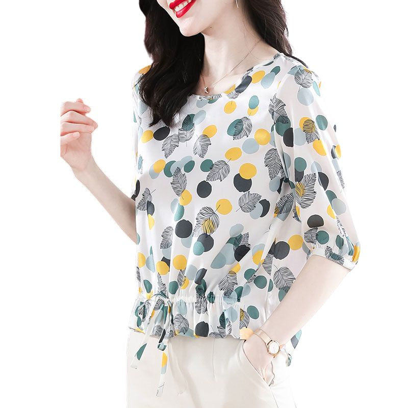 MARLEY Design Women's Fashion Stylish Polka Dots Chiffon Blouse Top - Divine Inspiration Styles