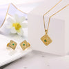 MBY Elegant Design Women's Genuine Natural Emerald Gemstone 3PCS Jewelry Set - Divine Inspiration Styles