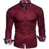 T-BIRD Men's Business Casual Fashion 3/4 Long Sleeves Solid & Plaid Social Dress Shirt - Divine Inspiration Styles