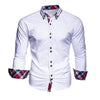 T-BIRD Men's Business Casual Fashion 3/4 Long Sleeves Solid & Plaid Social Dress Shirt - Divine Inspiration Styles