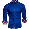 T-BIRD Men's Business Casual Fashion 3/4 Long Sleeves Solid & Plaid Social Dress Shirt - Divine Inspiration Styles