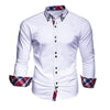 T-BIRD Men's Business Casual Fashion 3/4 Long Sleeves Solid & Plaid Social Dress Shirt - Divine Inspiration Styles