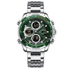 NAVIFORCE Men's Luxury Fine Fashion Premium Top Quality Triple Dial Multifunction Stainless Steel Watch - Divine Inspiration Styles