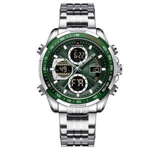 NAVIFORCE Men's Luxury Fine Fashion Premium Top Quality Triple Dial Multifunction Stainless Steel Watch - Divine Inspiration Styles