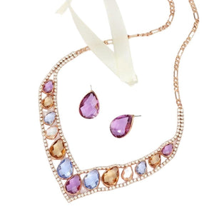 NEWGLORY Women's Fine Fashion Multicolor Crystal Rhinestones Jewelry Set - Divine Inspiration Styles