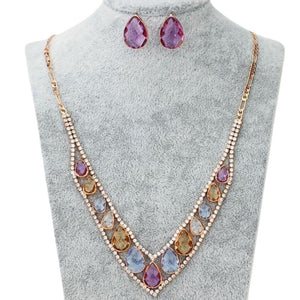 NEWGLORY Women's Fine Fashion Multicolor Crystal Rhinestones Jewelry Set - Divine Inspiration Styles