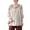 NEVETTE Women's Fashion Vintage Tunic Linen Premium Quality Embroidery Blouse - Divine Inspiration Styles