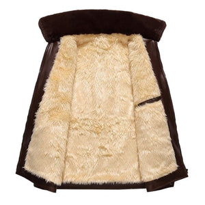 OSM Design Men's Fashion Premium Quality Leather Plush Fur Coat Jacket - Divine Inspiration Styles