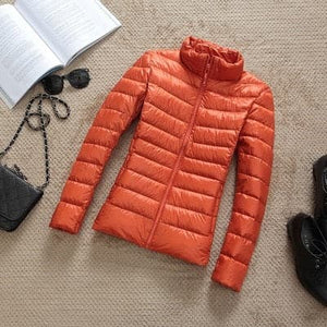 GODLIKE Women's Pure Color Trendy Autumn Winter Spring Fashion Ultralight Parka Jacket - Divine Inspiration Styles