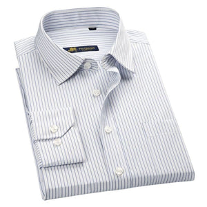 PAUL JONES Men's Classic Stripes Long Sleeves Business Dress Shirt - Divine Inspiration Styles