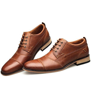 PUAMSS Men's Genuine Leather Formal Business Dress Shoes - Divine Inspiration Styles